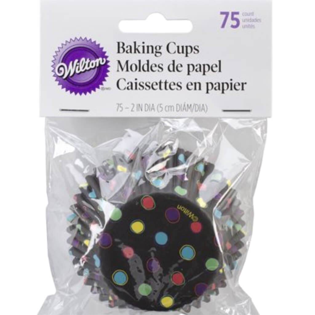 Standard Baking Cups Black with Neon 75/Pkg