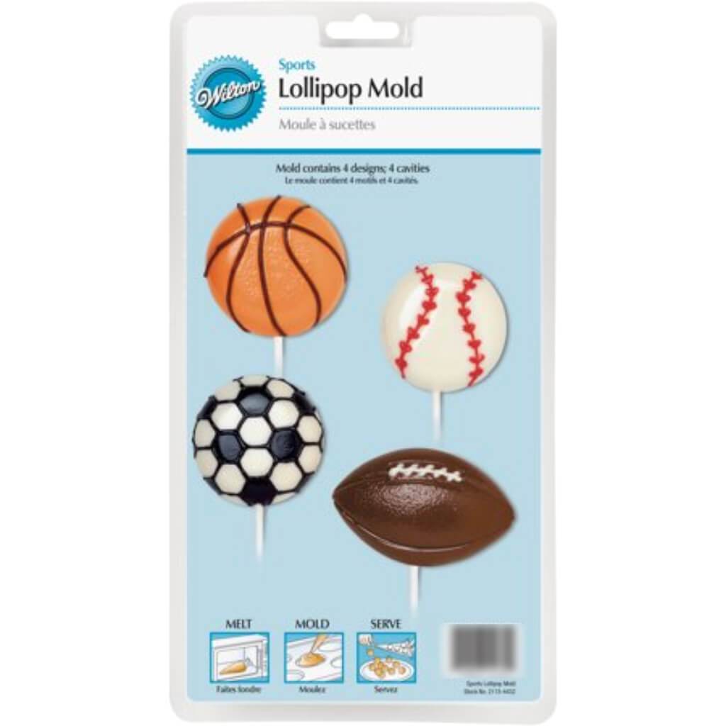 Lollipop Mold Sports 4 Cavity (4 Designs)