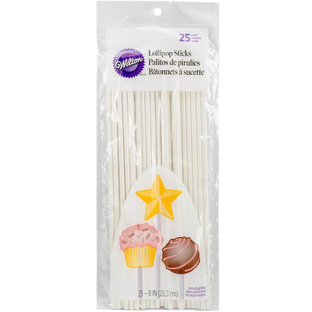 Lollipop Sticks 8in 25/Pkg