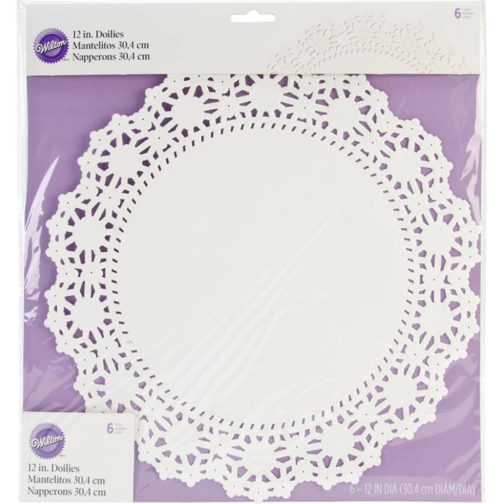 Greaseproof Doilies 12in Round White 6/Pkg