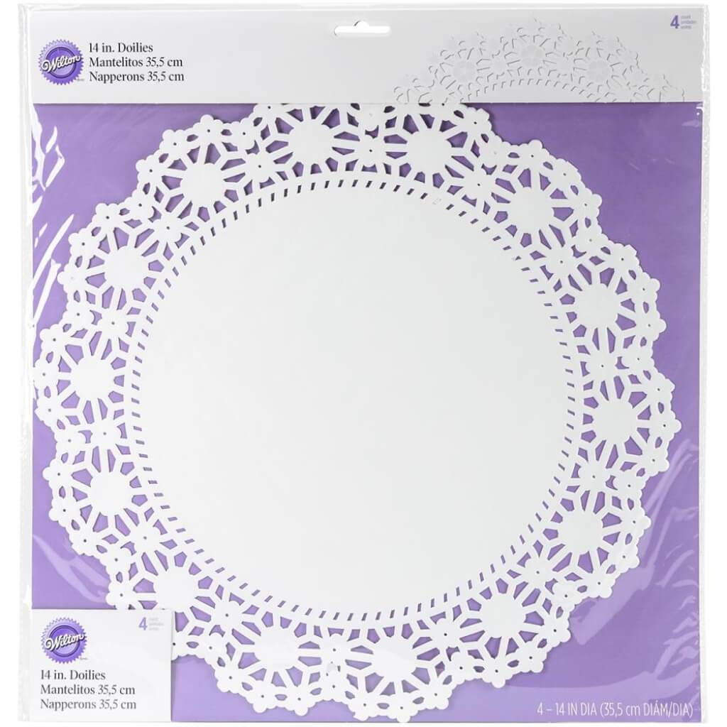 White Greaseproof Cake Doilies 14in