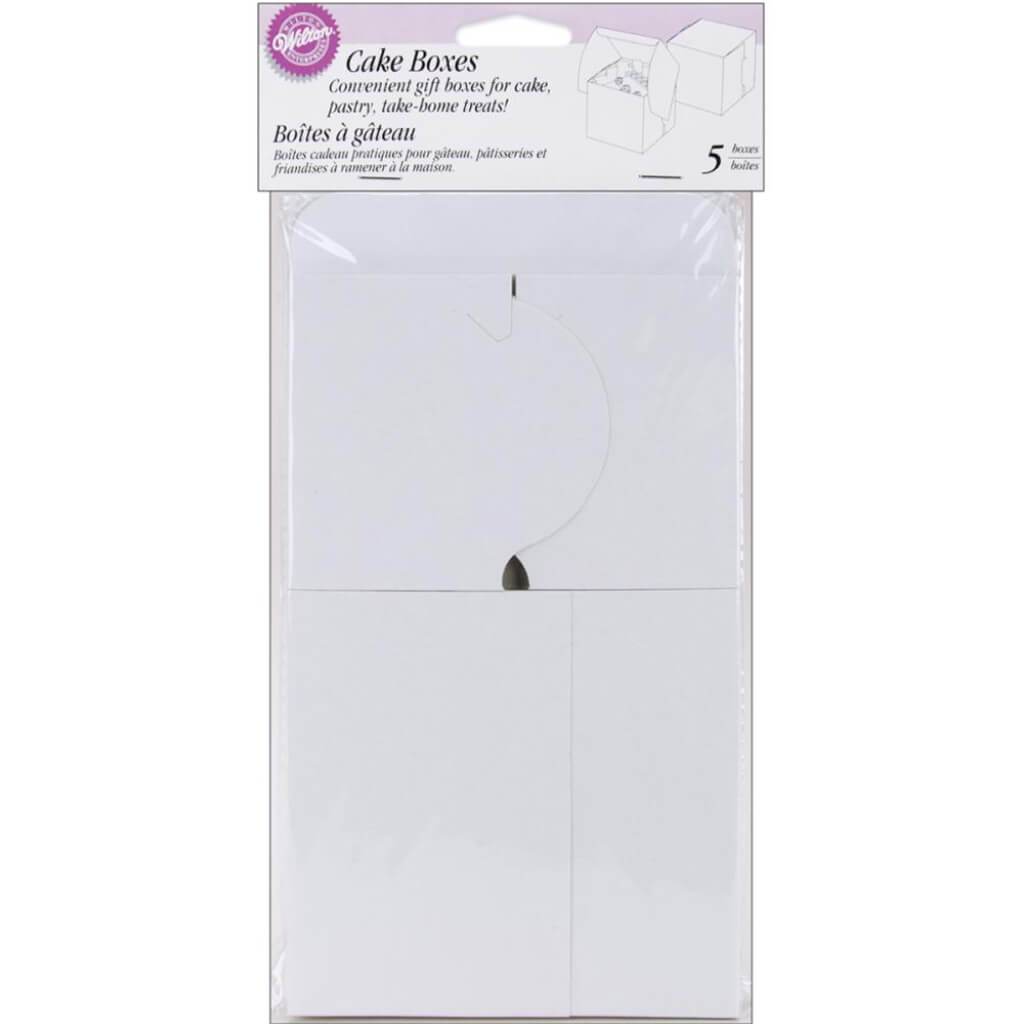 Cake Boxes White 5in x5in x3.5in 5/Pkg