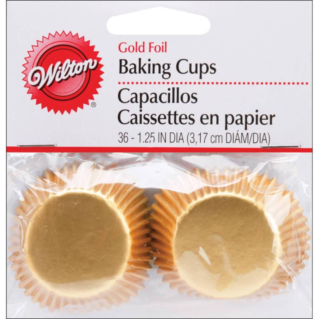 Mini Baking Cups Gold Foil 36/Pkg