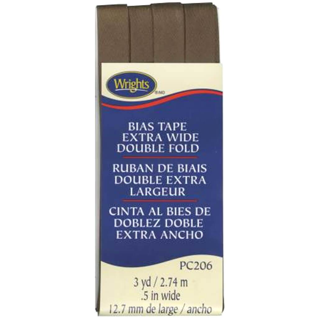 Wrights Double Fold Bias Tape .5in x 3yd Mocha