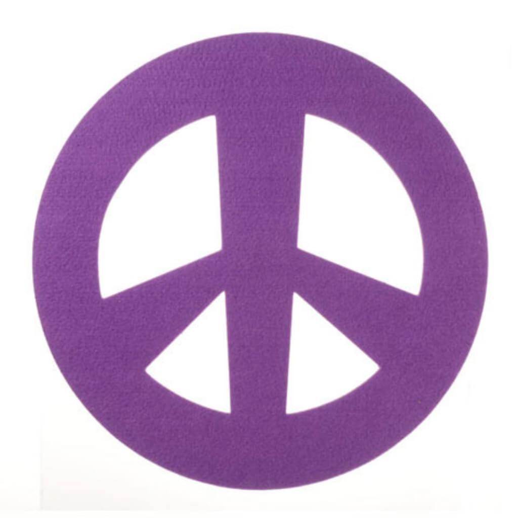 FELT PEACE SIGN 13IN PURPLE 