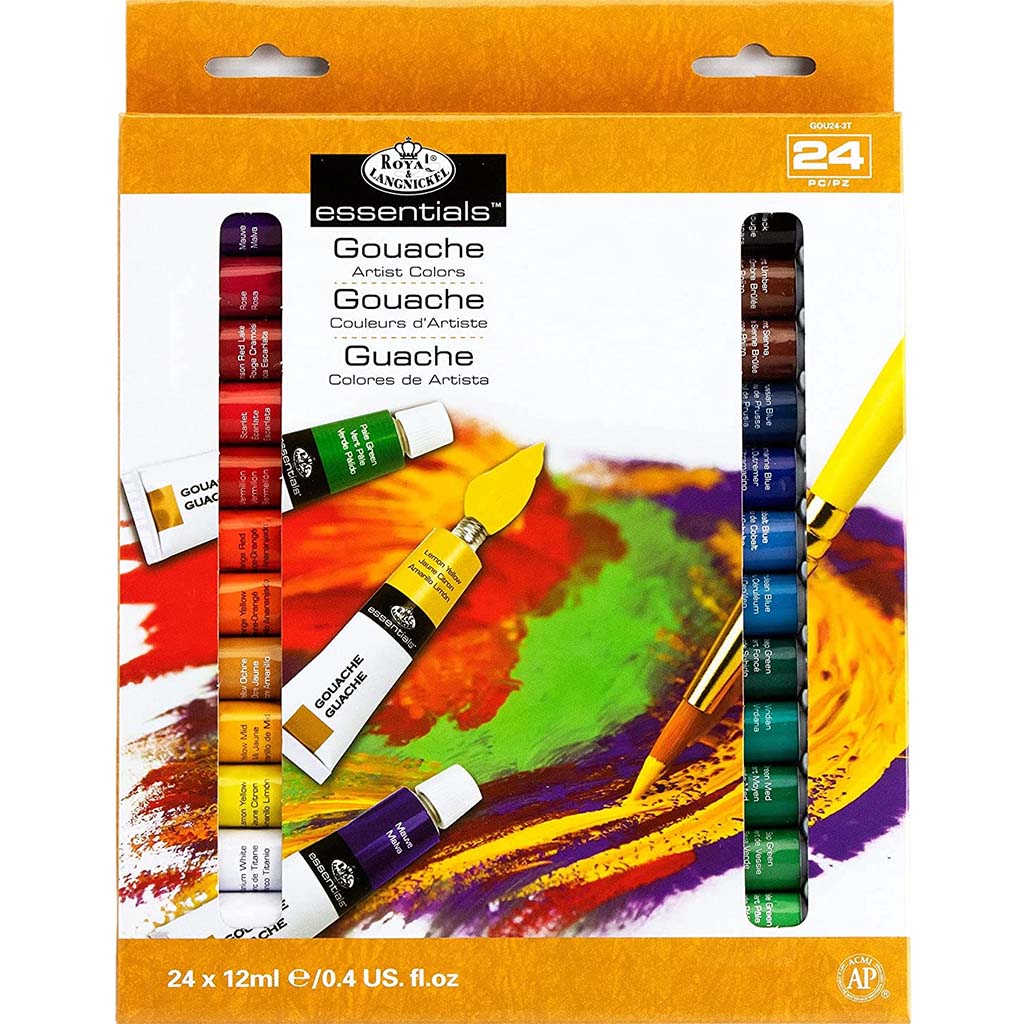 Gouache Acrylic Paints 12ml Set of 24 Assorted Colors