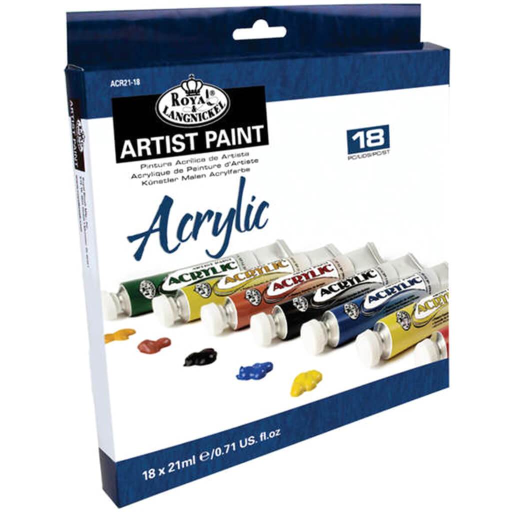 Acrylic Artist Paint Sets 18 Color Set 21ml