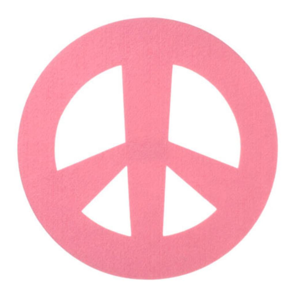 FELT PEACE SIGN 13IN HOT PINK 