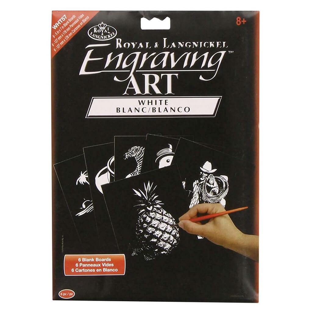 Engraving Art Blank White Foil