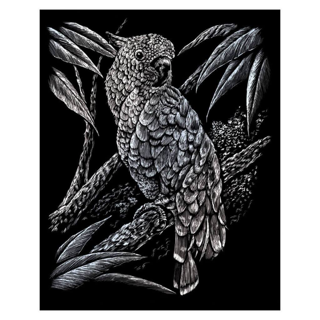 Engraving Art Silver Foil Set Cockatoo 