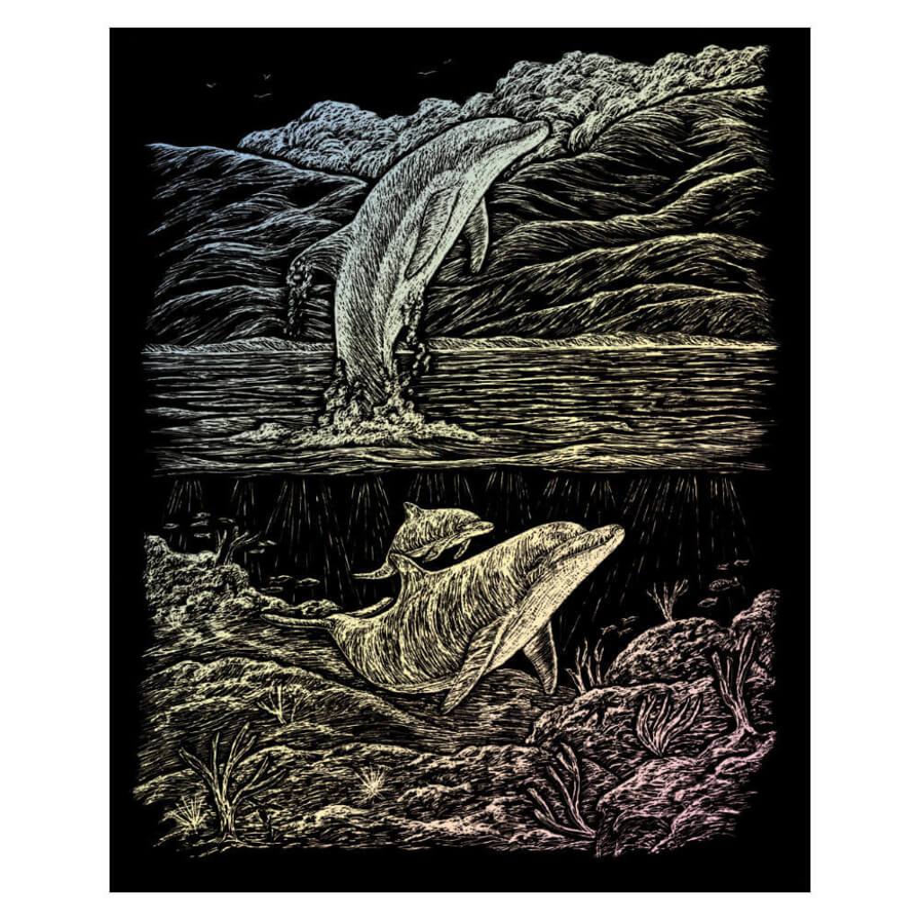 Engraving Art Holographic Foil Set Dolphin Cove 