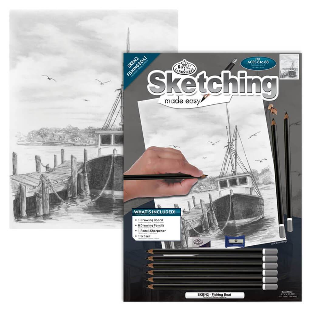 Sketching Made Easy Kit 9in x 12in Fishing Boat