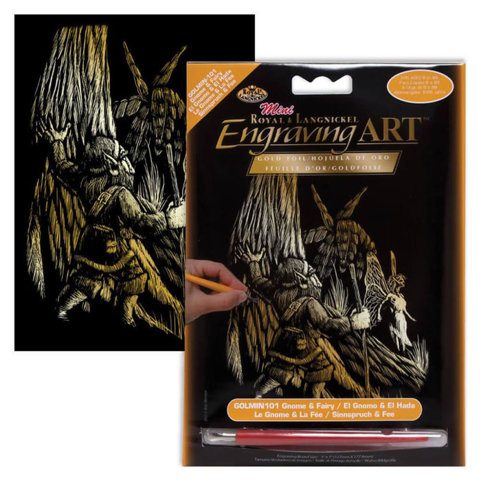 Engraving Art Gnome & Fairy 
