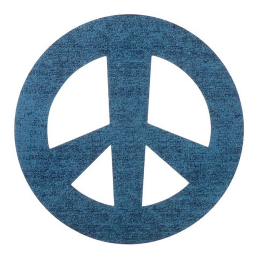 FELT PEACE SIGN DENIM 13IN 