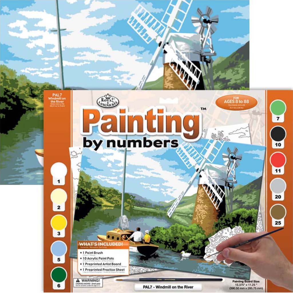 Painting by Numbers Windmill on the River 