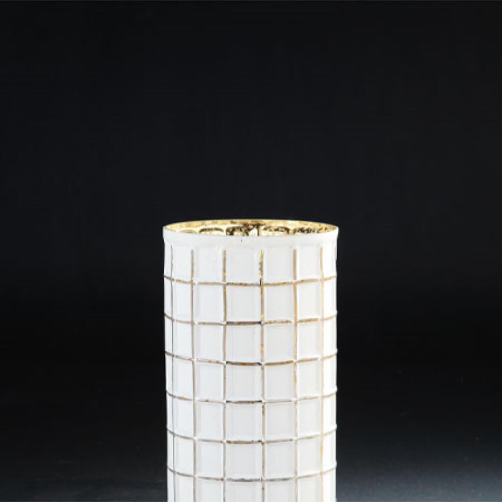 Cylinder H:10" D:5" White 