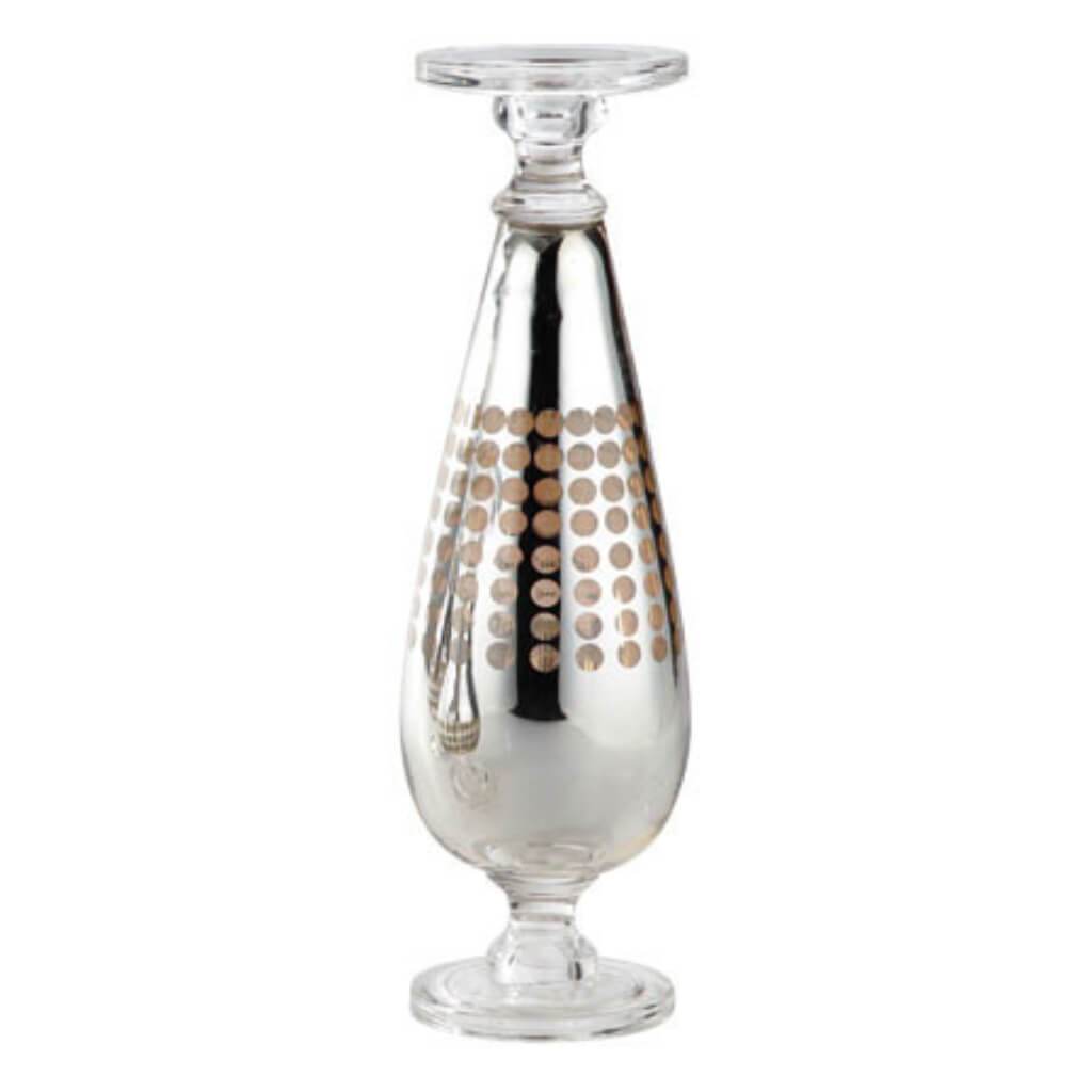 Candleholder H:16.5" D:4.5" Silver 