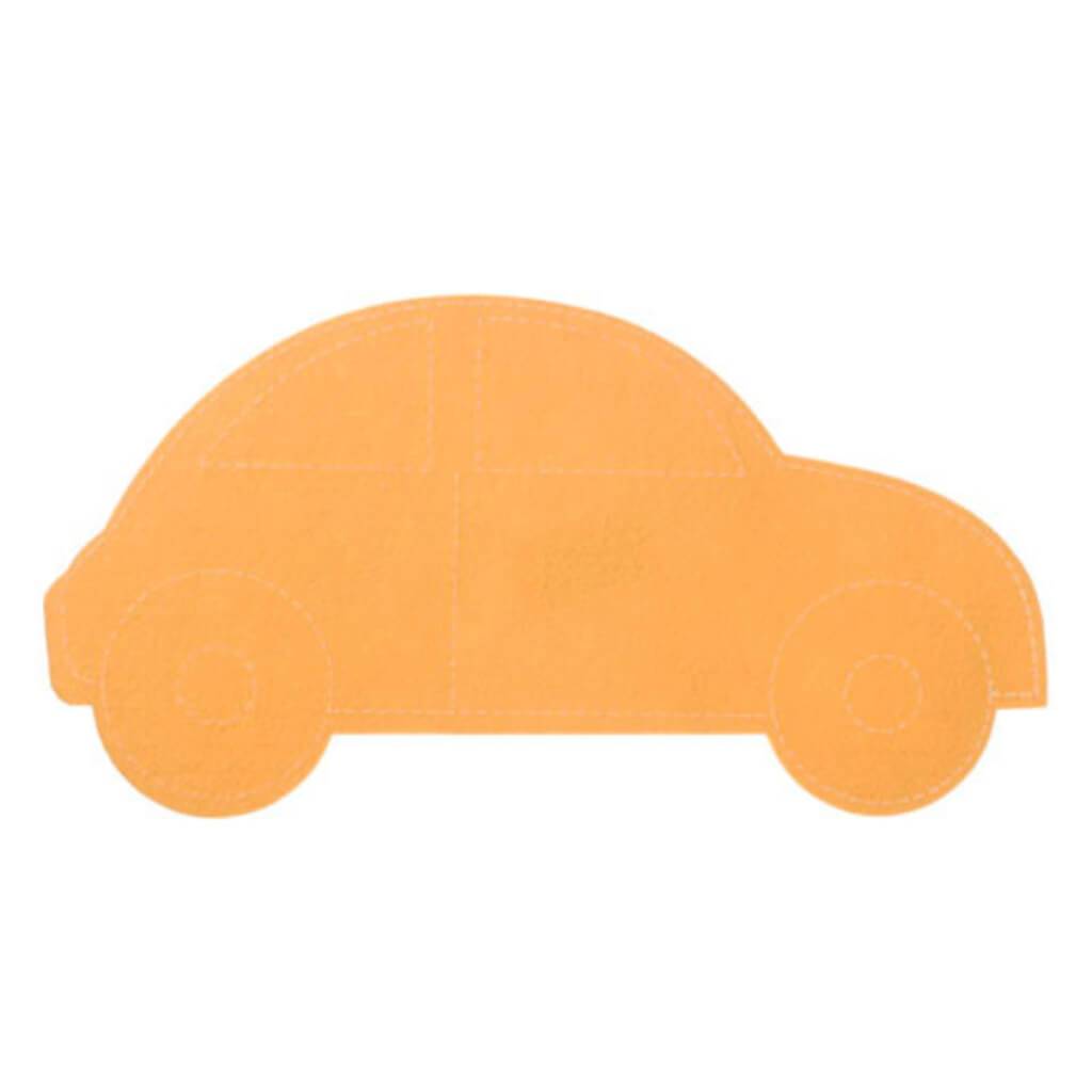 FELT GROOVY CAR ORANGE 14.25IN 