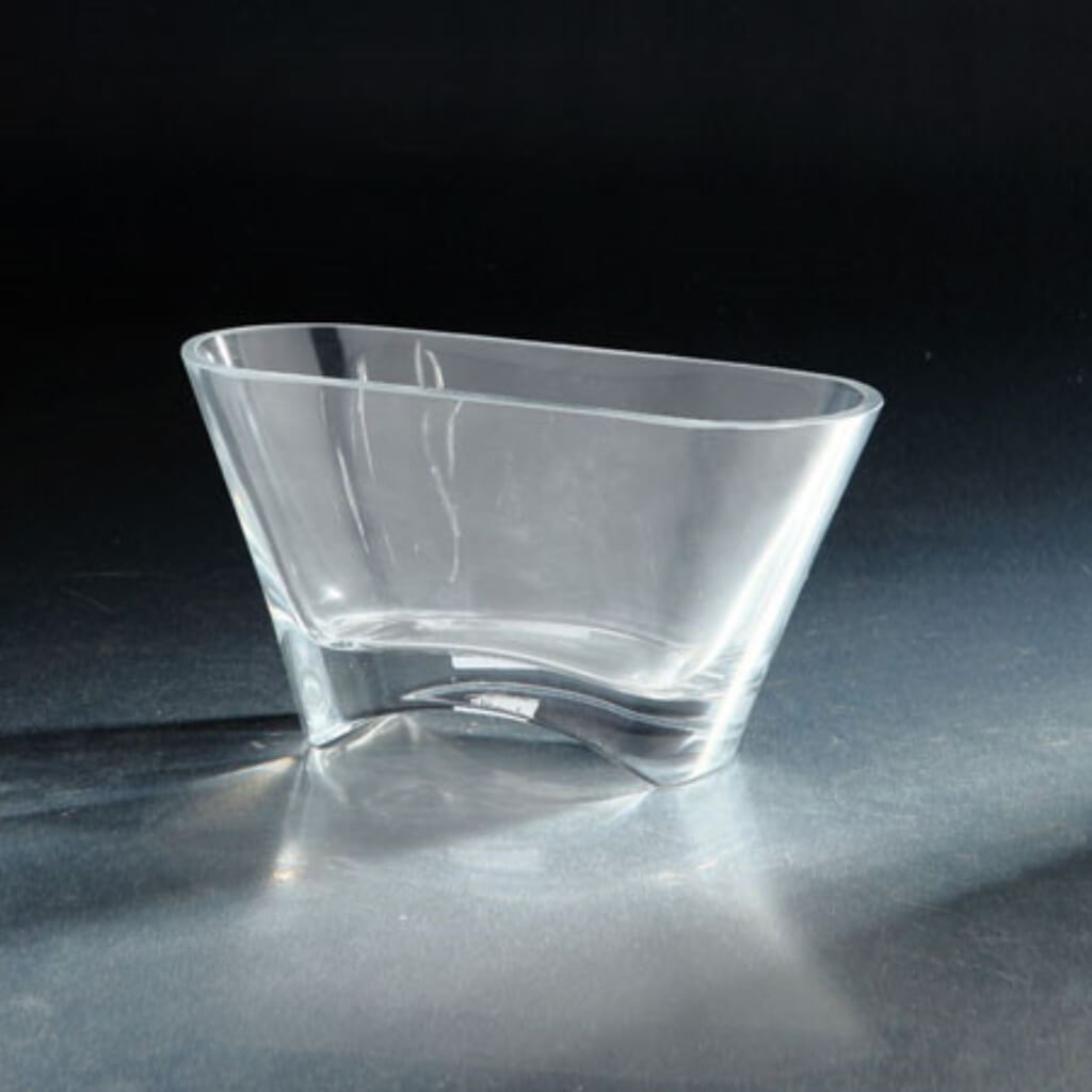 Trapezoid Vase L:9.5"W:4"H: 5" Clear 