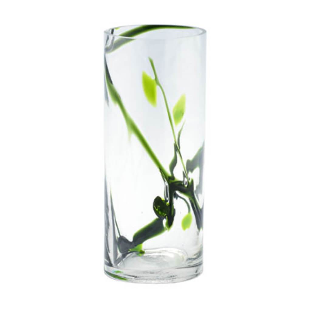 CLEAR VASE WITH ARTISTIC TREE H:12" D:5" 