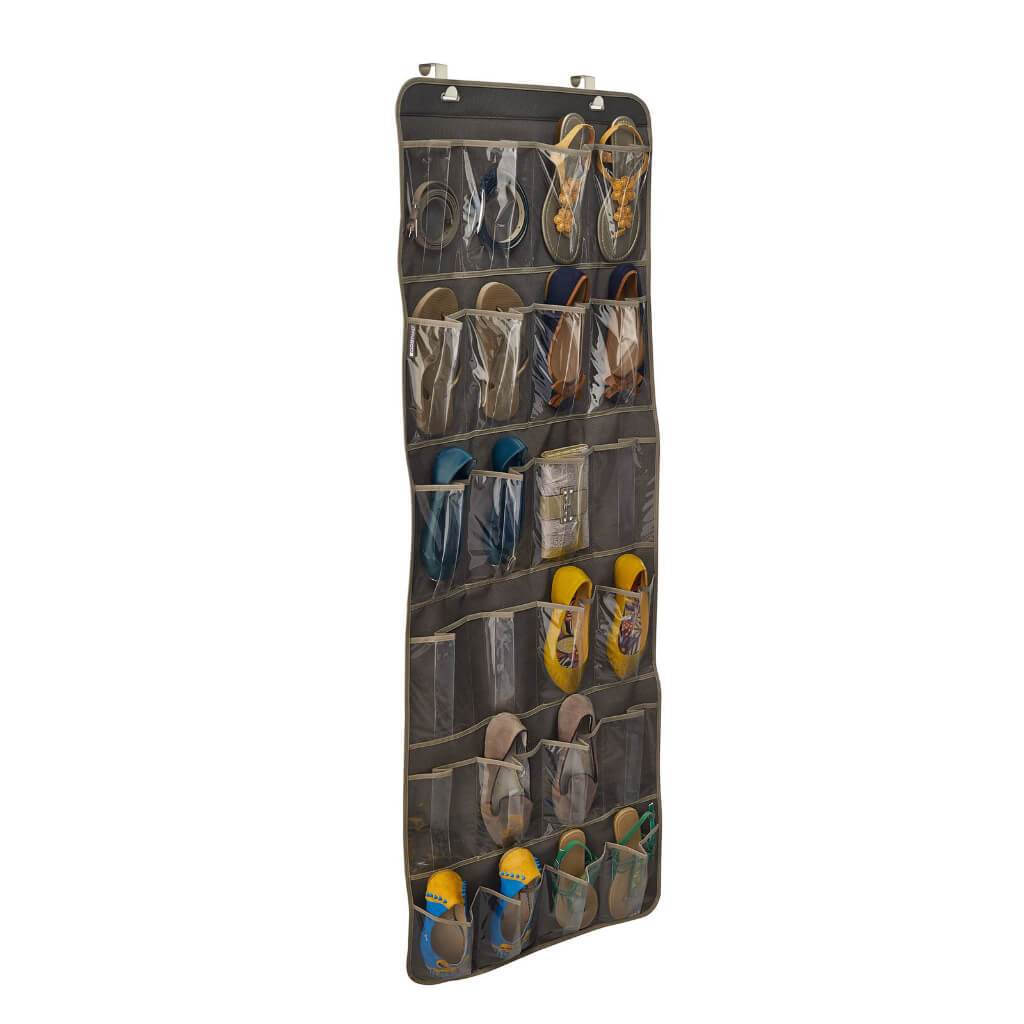 24-Pocket Over-the-Door Shoe Organizer in Gray 