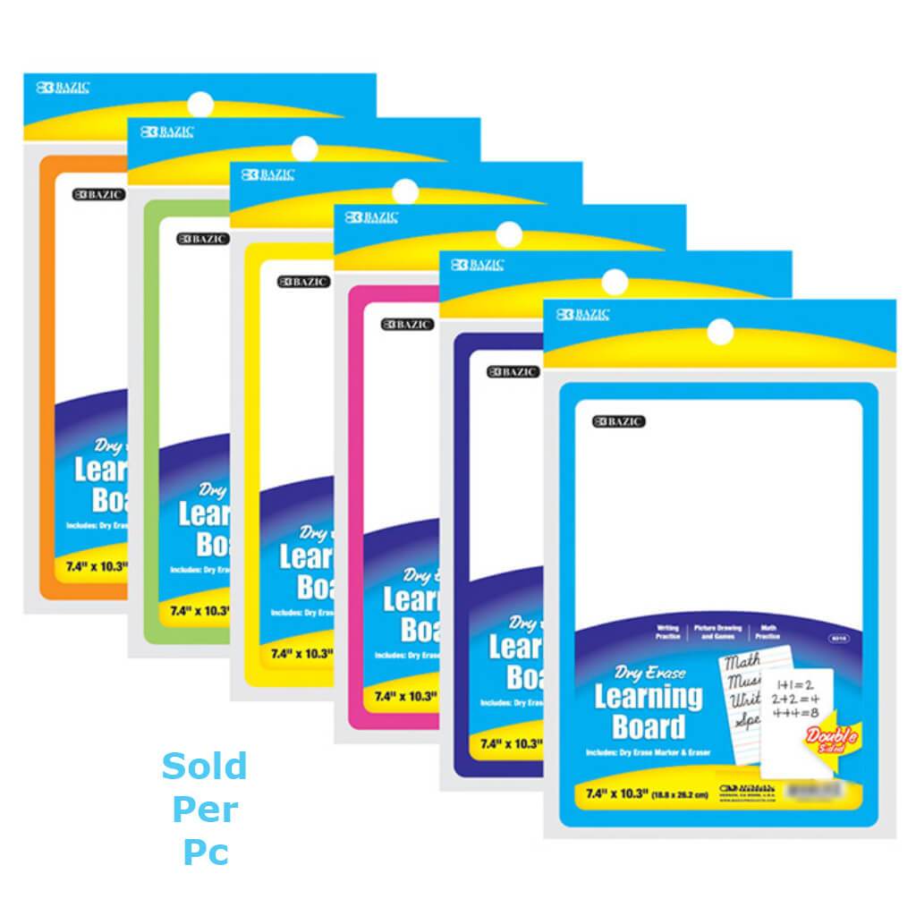 Bazic Buy Double Sided Dry Erase Learning Board 7.4in x 10.3in with Marker