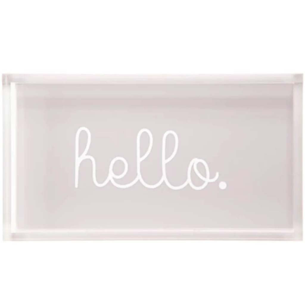 Get Organized™ Catch All Acrylic Jewelry Tray Hello Theme 10.5 x 5.75 in 