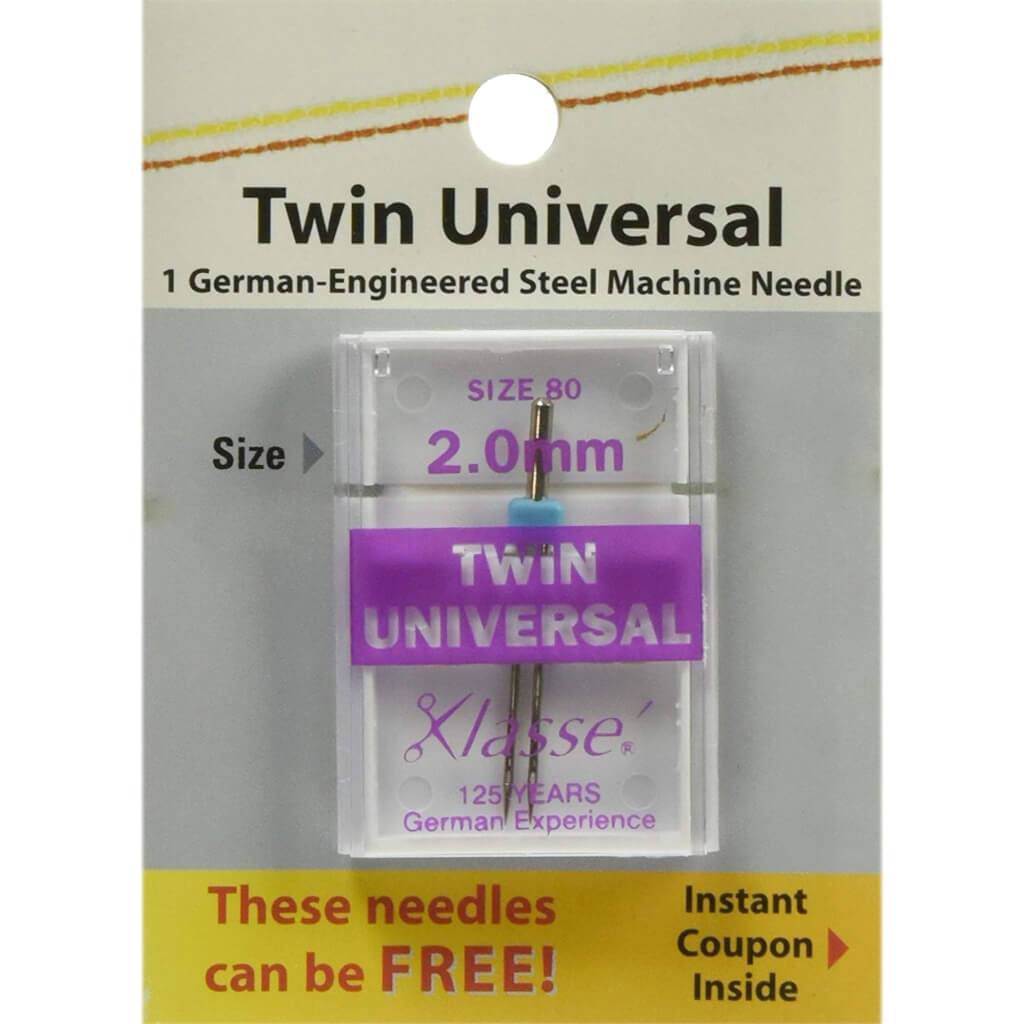 Klasse Twin Universal Machine Needle Size 2.0mm/80 1/Pkg