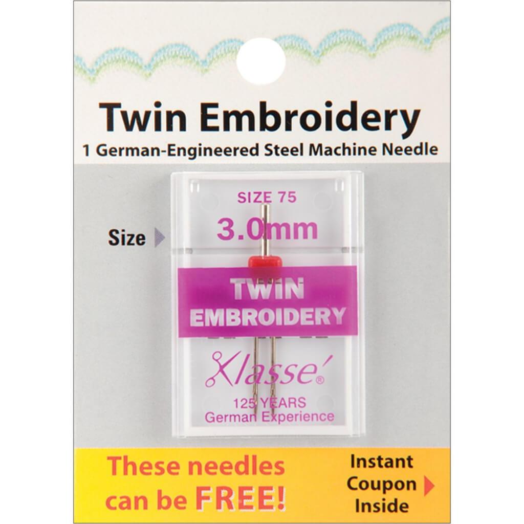 Klasse Twin Embroidery Machine Needle Size 3.0mm/75 1/Pkg