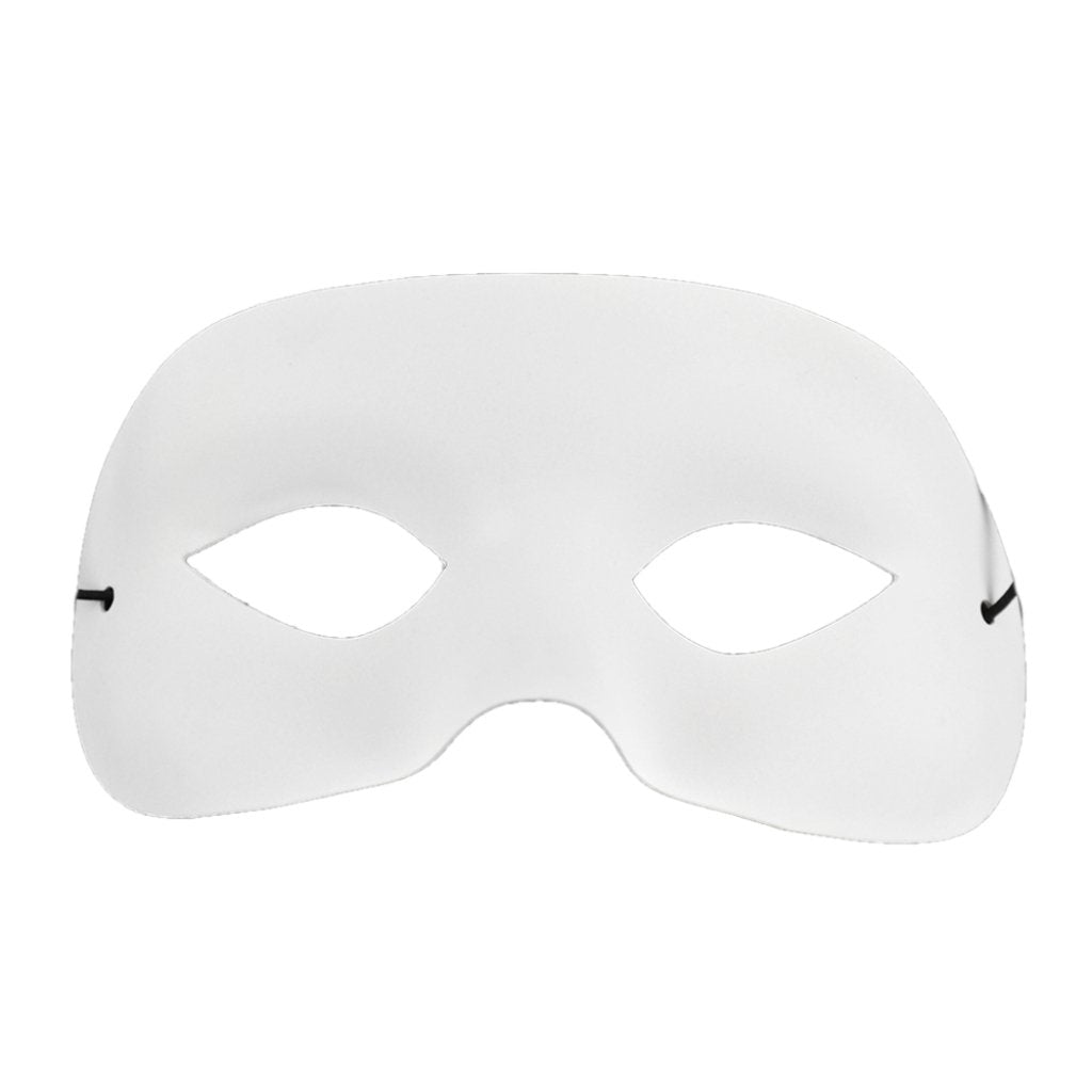 Mask-It Half Mask W/Black Elastic Cord 5.5in White 