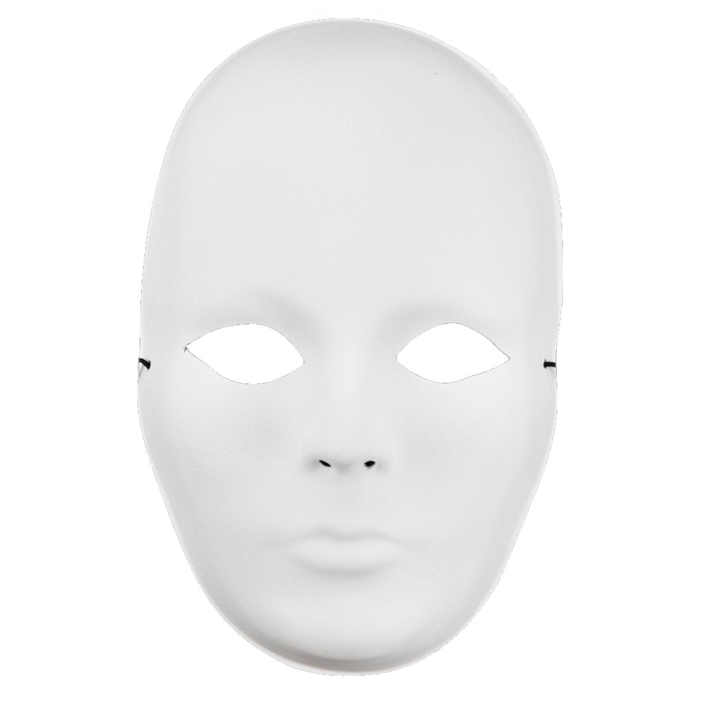 Mask-It Full Mask Female W/Black Elastic Cord 9.5in White 