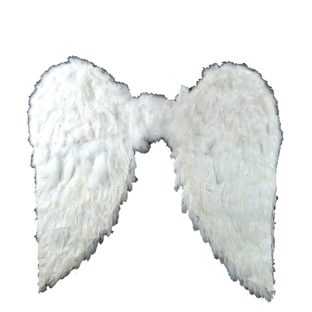 Feather Angel Wings W/Elastic Straps 52X36In White 