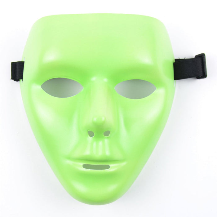Plastic Glow-In-The-Dark Mask W/Black Elastic Cord 7.5in Green 