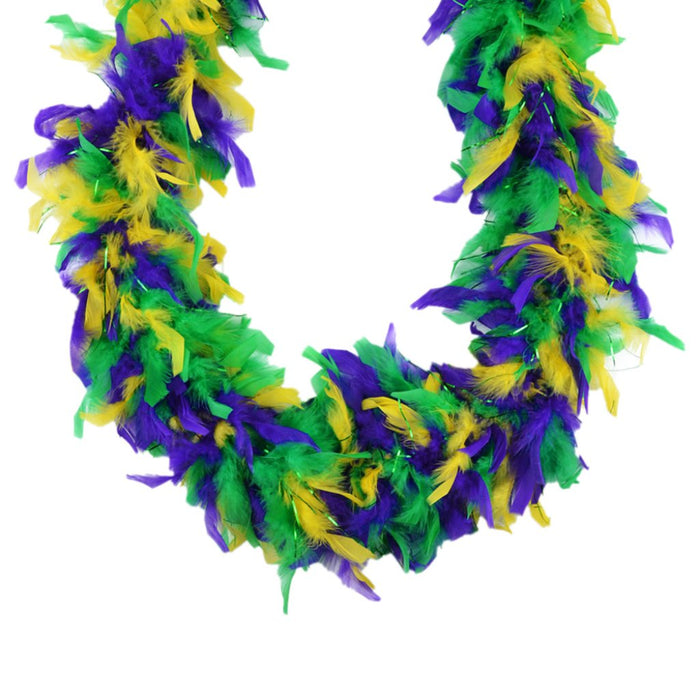 Chandelle Boa 45Gm Mardi Gras Mix W/Green Lurex 2Yds 