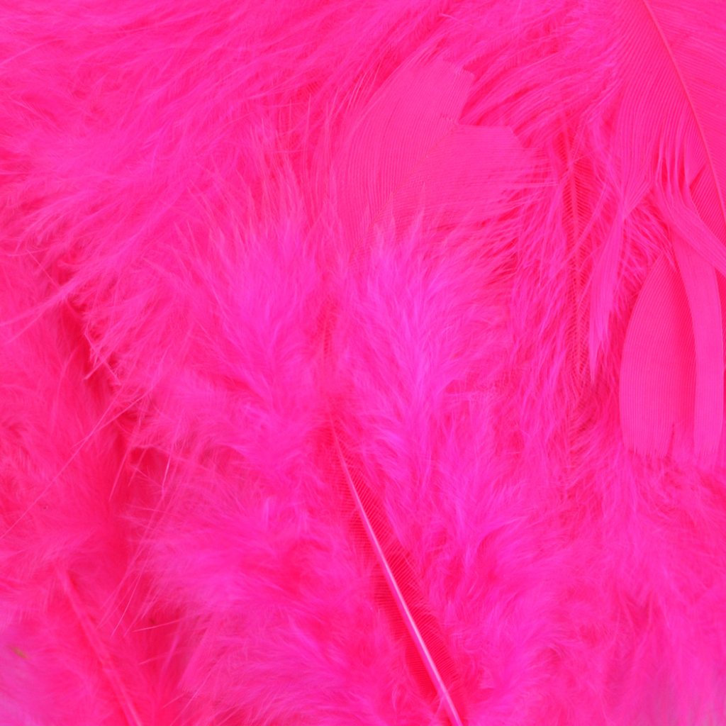 Turkey Flat Feathers 14 Gm 4-6in Hot Pink 