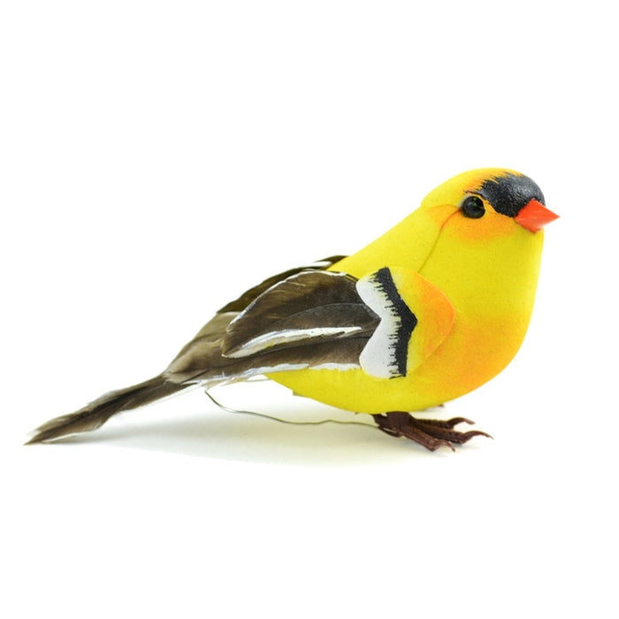 Americn Goldfinch Feather Bird On Wire 4In 