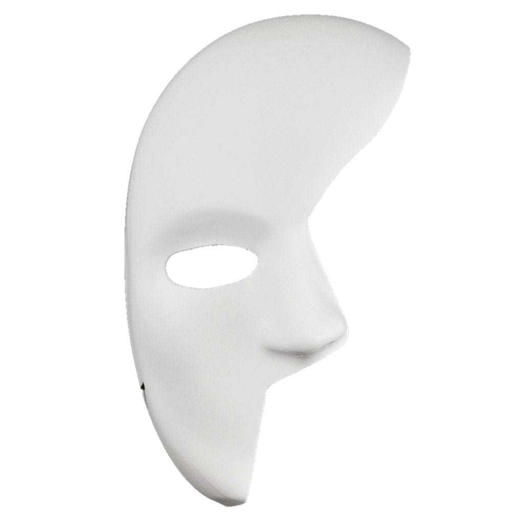 Mask-It Half Face 4.5in X 8.25in W/Black Elastic Cord White 