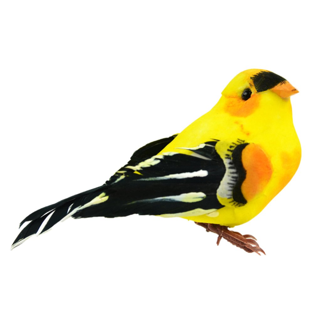 American Goldfinch Yellow/Black/White On Wire 4In 