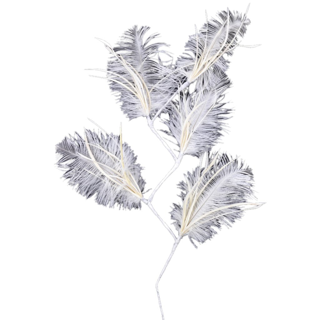 Eggshell Feather Floral Stem 30in 