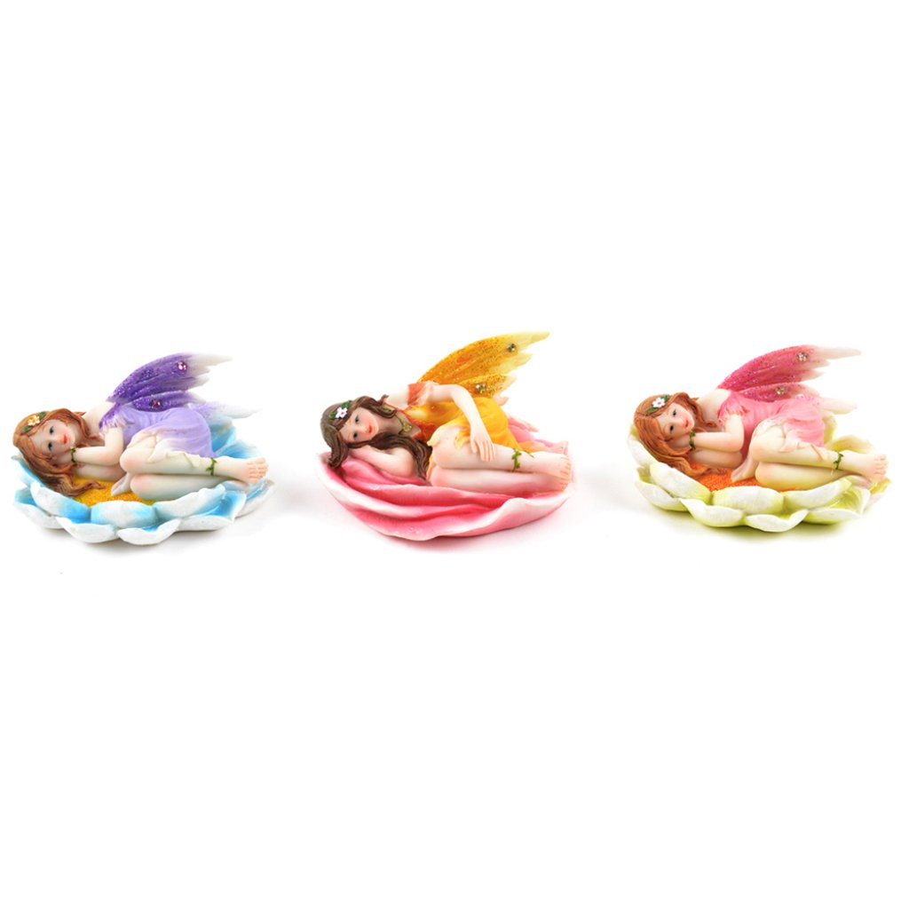 Miniature Garden Fairy Laying In Flower 2in 