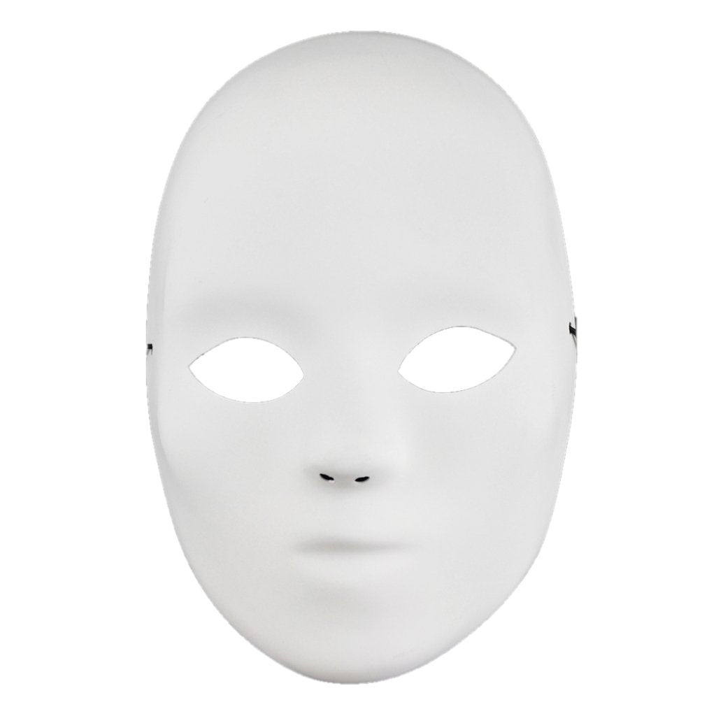 Mask-It Full Mask W/Black Elastic Cord 8.5in White 