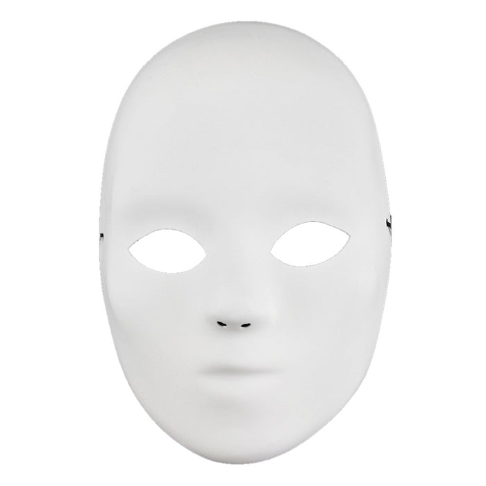 Mask-It Full Mask W/Black Elastic Cord 8.5in White 
