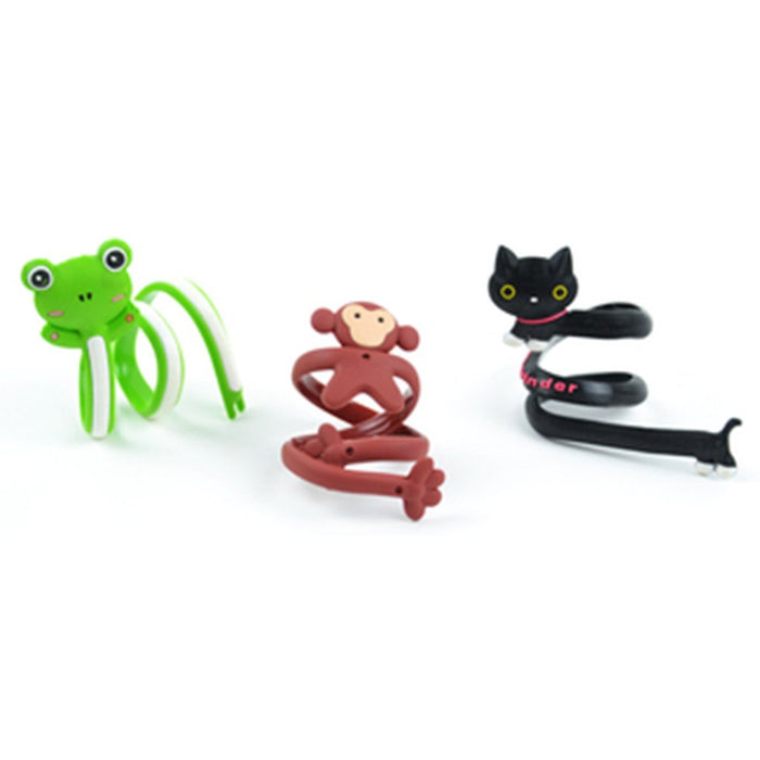 Cord Buddy Asst Frog/Black Kitty/Monkey 