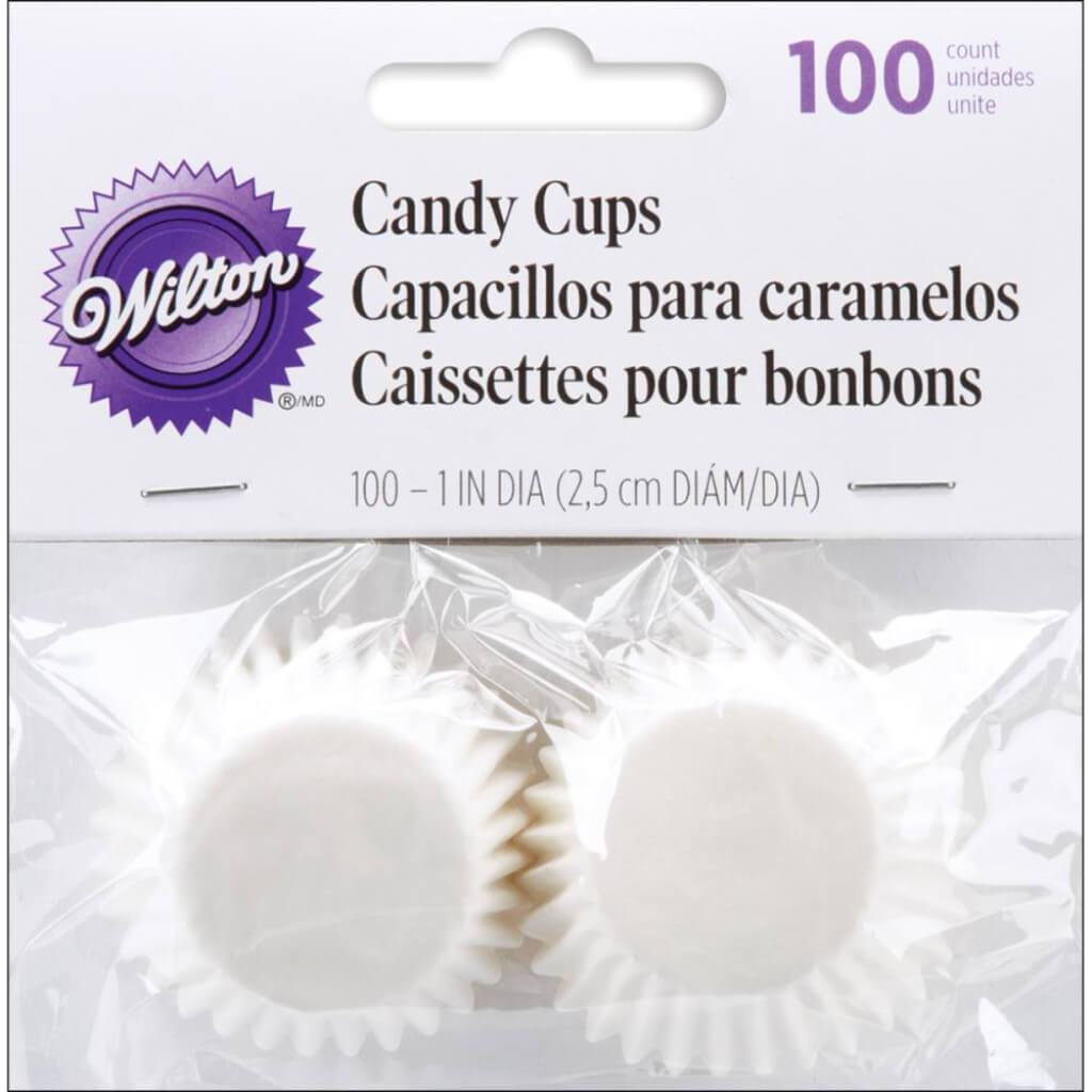 Candy Cups White 100/Pkg 1in