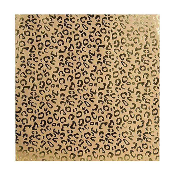 Bazzill Gold Leopard Foiled Kraft Cardstock 12in x 12in