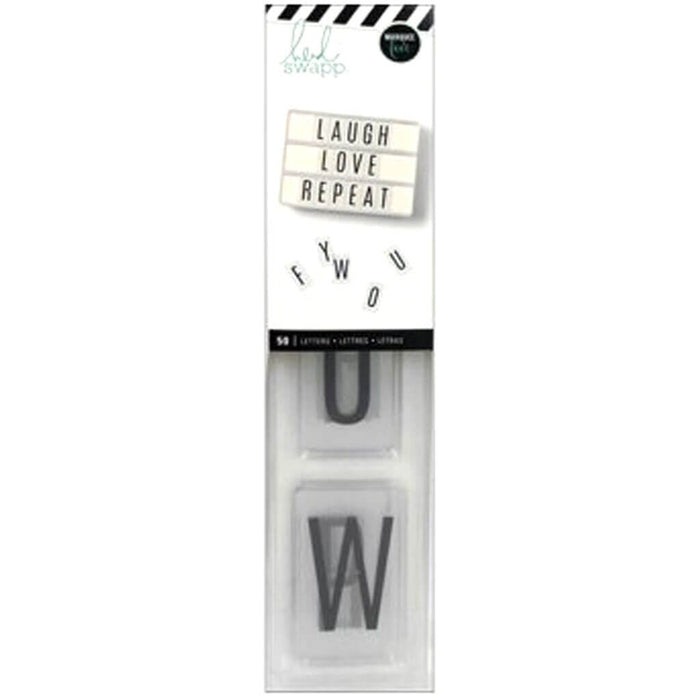 Heidi Swapp Lightbox Original Inserts 50/Pkg- Alphabet/Black On White