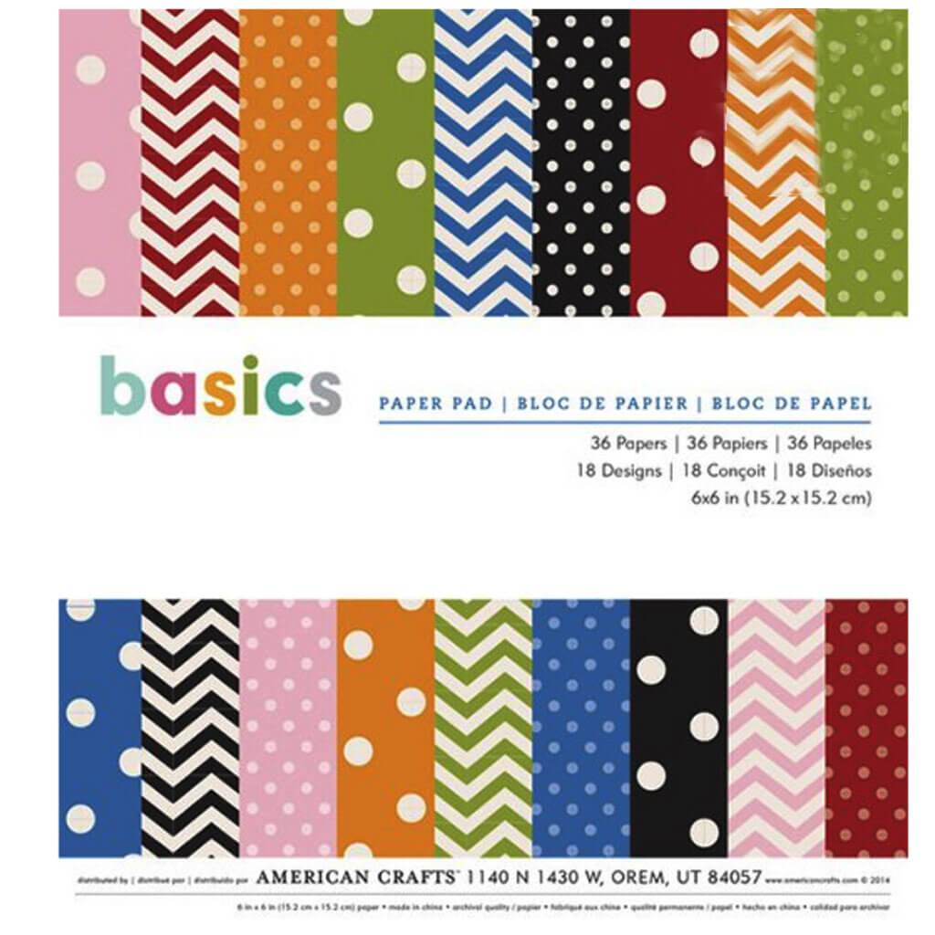 CARDSTOCK PAD BASICS 6IN X 6IN 