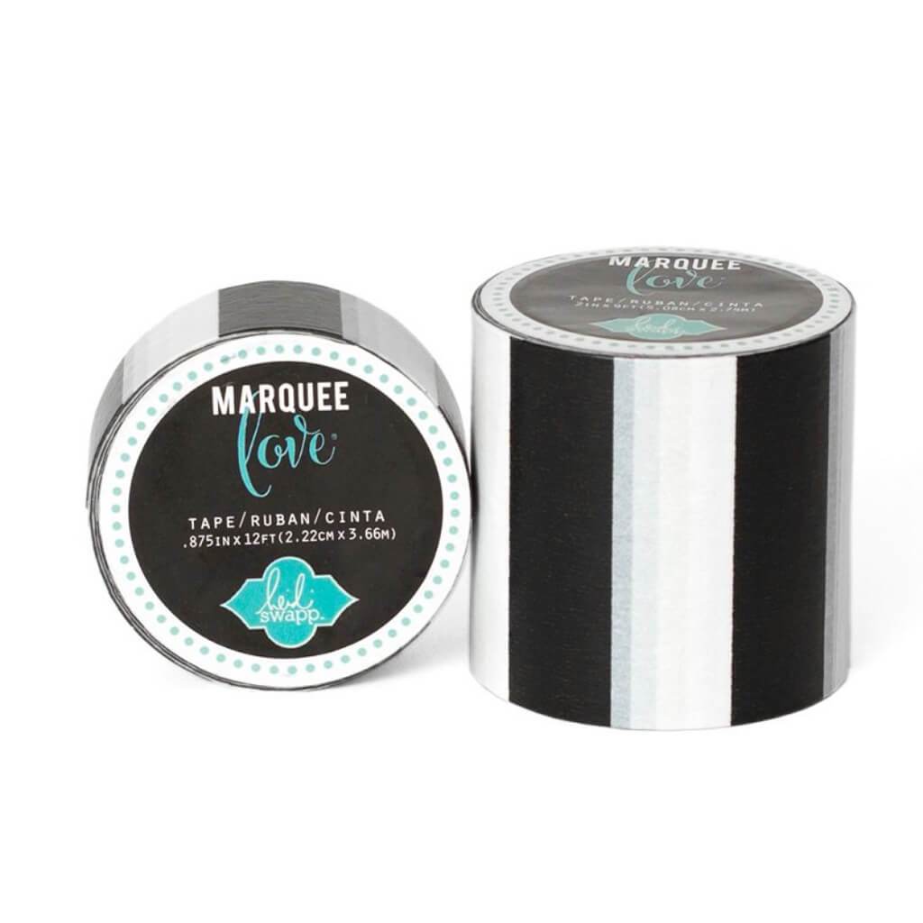 MARQUEE WASHI TAPE BLACK STRIPES 2IN 