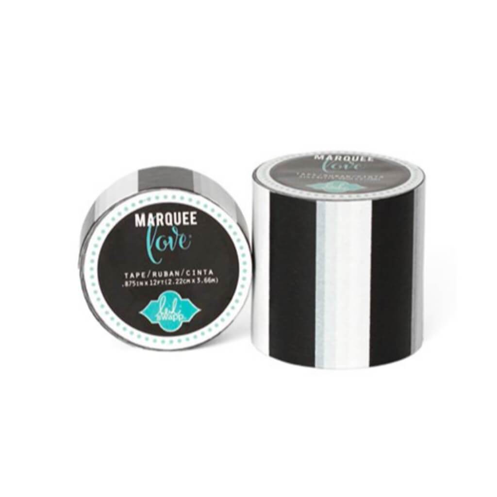 MARQUEE WASHI TAPE BLACK STRIPES .875IN 