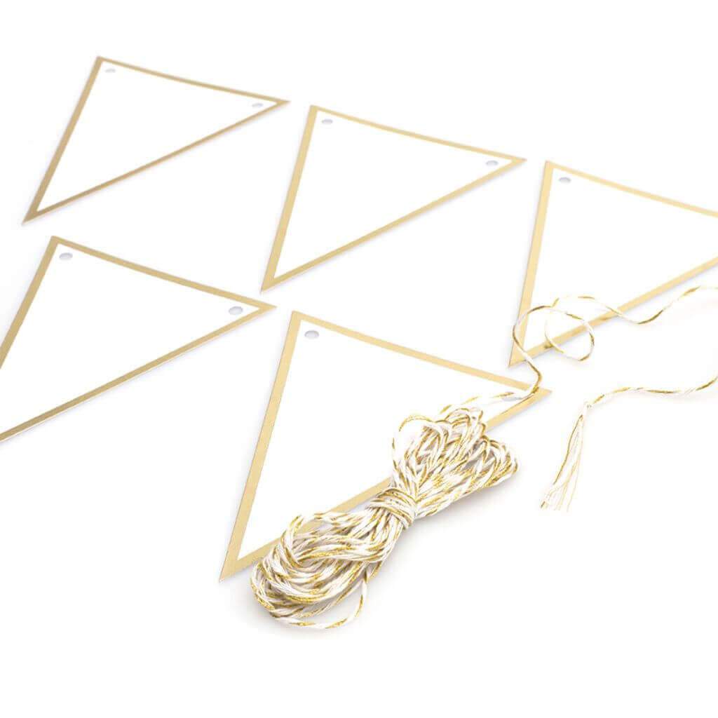 DIY Banner Gold Foil and White